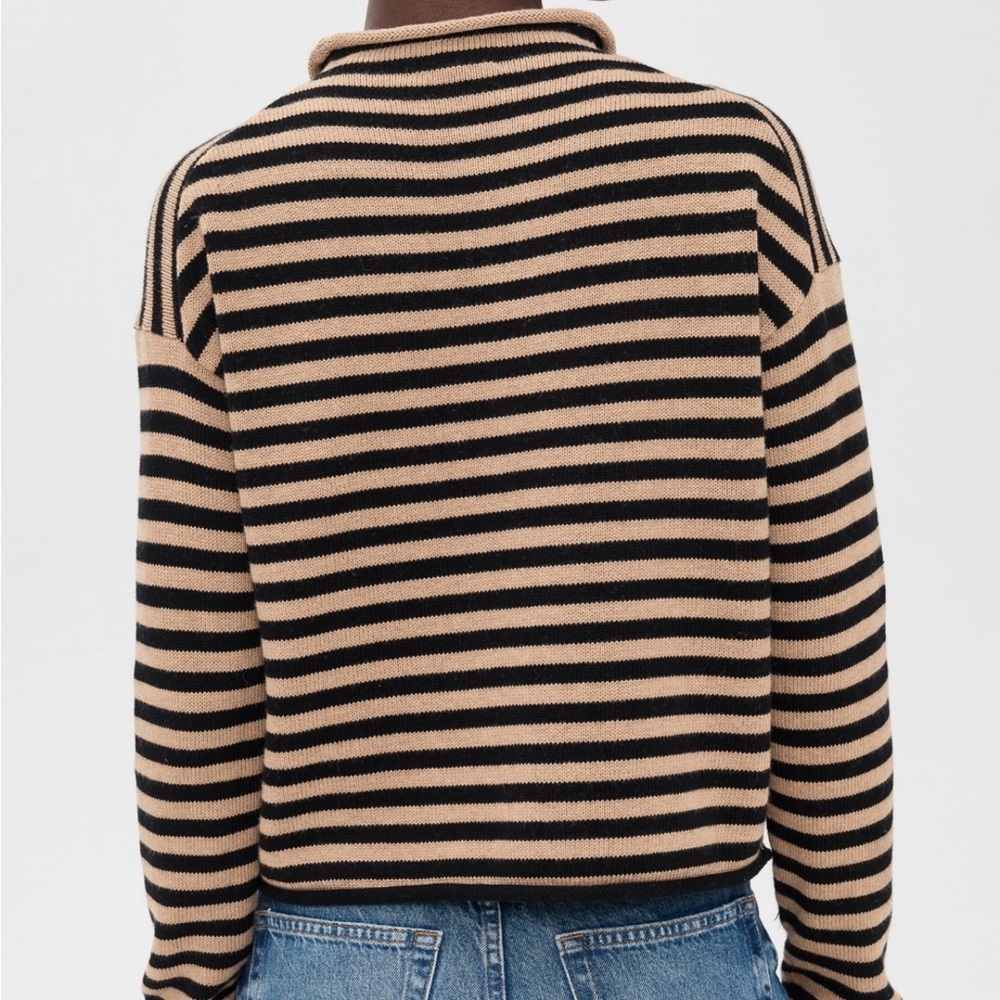 Alex Mill Black and Tan Striped Cardigan - Picture 2 of 7